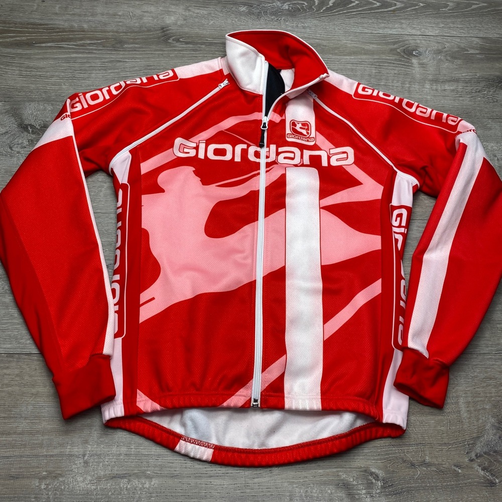 Giordana Cycling Jacket Mens M EU 48 Windtex Zip Off Sleeve Convertible Vest Red